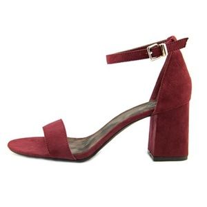 143‎ Girl newsie wine one strap heels